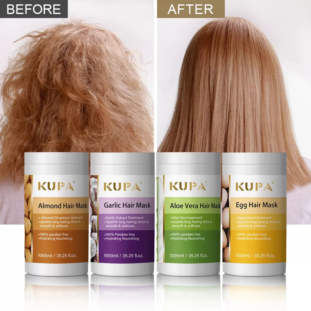 KUPA . Food Extract Hair Mask, with natural food formula, 1 liter capacity  suitable for multi person family and hair salon