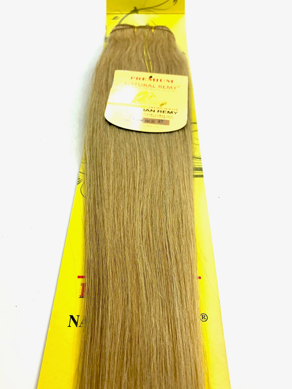 WEFT . HAIR EXTENSIONS .PREMIUM NATURAL .BRAZILIAN REMY 20.INCH # 27. 100% HUMAN HAIR BRAZILIAN PREMY HAIR . NATURAL REMY