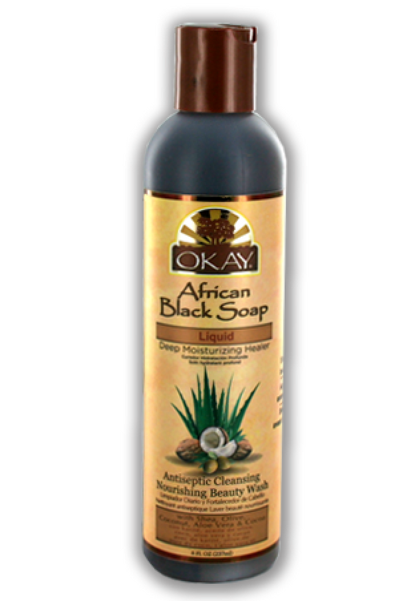 OKAY African Black Soap Liquid 8 Oz.
