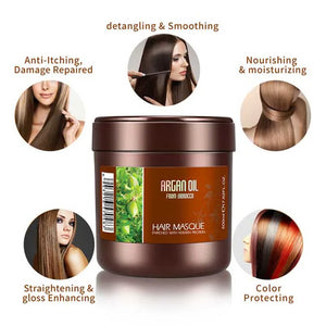 Argan Oil Hair Mask Argan Oil Keratin Protein Hair Mask contains moroccan oil essence and keratin, soothes and  improves frizz from the root to the tail, deeply.500ml