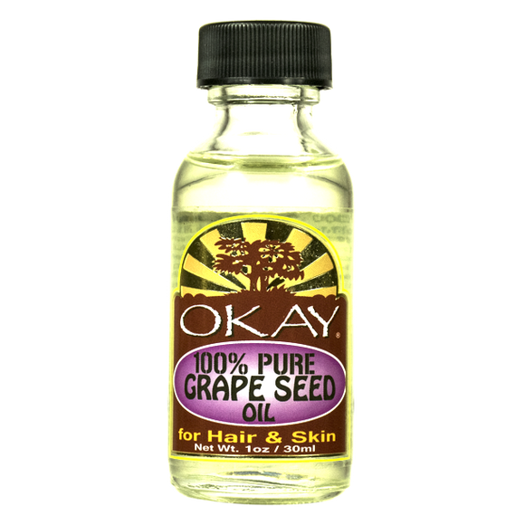 Okay 100% Pure Grape Seed Oil For Hair and Skin, 1 Oz