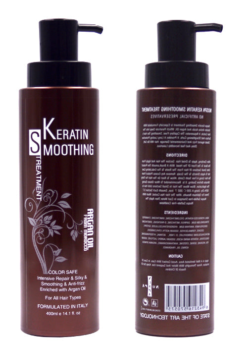 NUSPA Keratin Treatment Argan Oil Hair Straightener Smooth .400ml.14.1 fl.oz Formulated in Italy