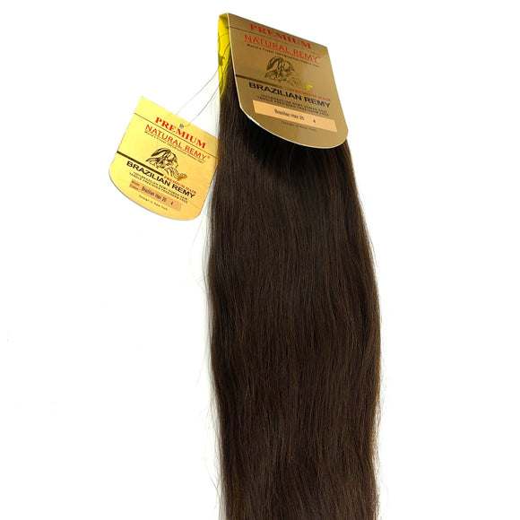 WEFT .PREMIUM NATURAL REMY HAIR EXTENSION 100% BRAZILIAN REMY HUMAN HAIR. /20 INCH.              # 4 . (STRAIGHT)