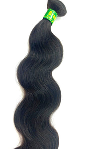 ELEGANCE HAIR EXTENSIONS WEFT 100% BRAZILIAN VIRGIN HUMAN HAIR BODY WAVE (BLACK)