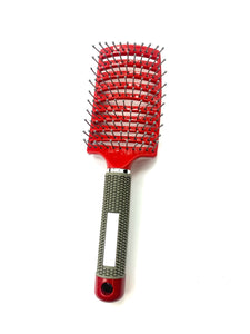 Curved Vent Brush, Barber Blow Drying Brush with Nylon Detangling Pins Brush for Hairdressing Salon