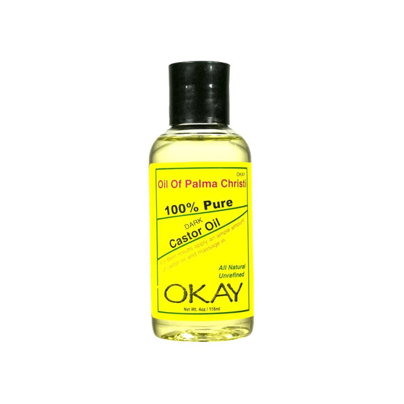 OKAY Pure Naturals Oil of Palma Christi Pure Dark Castor Oil (4 oz.)