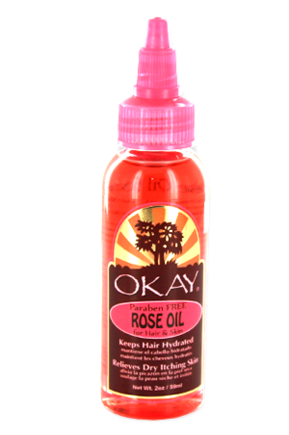 Rose Blended Oil for Hair & Skin- Keeps Hair Properly Hydrated And Moisturized- Helps Relieve Inflammation- Soothes Irritated Skin - Paraben Free For All Skin & Hair Types and Textures - Made in USA 2oz