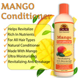 OKAY Mango Revitalizing Anti Breakage Conditioner – Helps Revitalize, Repair, And Restore Moisture to Hair - Sulfate, Silicone, Paraben Free For All Hair Types and Textures - Made in USA 12oz 355ml