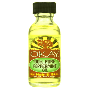 OKAY Peppermint Oil 100% Pure for Hair & Skin -Helps Balance Oily Hair- Stimulates Hair Follicles-Great For Soothing Skin & Moisturizing - For All Hair Textures And All Skin Types- Silicone, Paraben Free - Made in USA 1oz / 30ml
