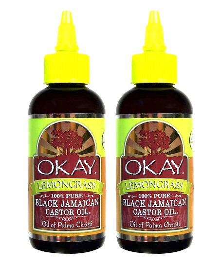 Okay 100% Pure Black Jamaican Castor Oil Lemongrass 4oz